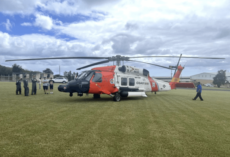 Photo Focus: USCG Helicopter Lands at WDRIP for Changing of the Guard Ceremony